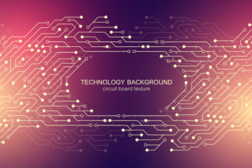 Computer motherboard vector background with circuit board electronic elements. Electronic texture for computer technology, engineering concept. Motherboard computer generated abstract illustration