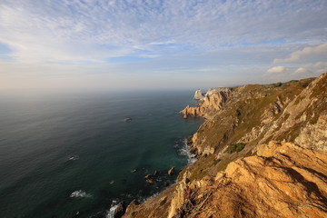 sunset on coast of the sea, Cabo da Roca, 호카곶 유럽 바다