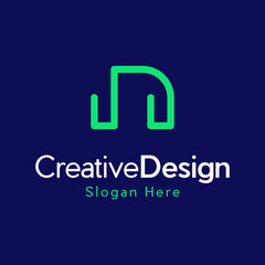 The letter N logo is abstract, easy to remember and unique, N minimal logo design