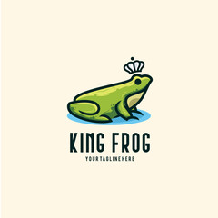 King Frog Logo Design Template Inspiration - Vector