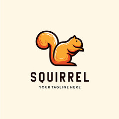 Squirrel Logo Design Template Inspiration - Vector