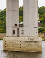 support of a motor bridge over a large river