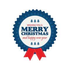 Merry Christmas, label set. Xmas, holiday symbol. Typographic design vector illustration
