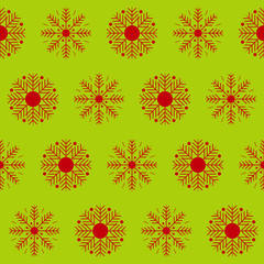Seamless pattern abstract Snowflake christmas background red and green
