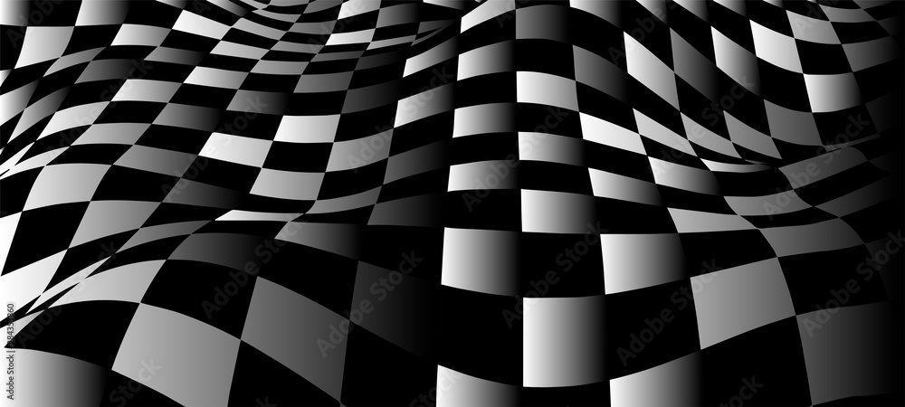Poster black and white abstract wave. optical illusion. twisted vector illustration.