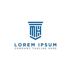 logo design inspiration, for companies from the initial letters MH logo icon. -Vectors