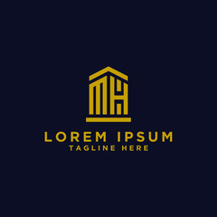 logo design inspiration, for companies from the initial letters MH logo icon. -Vectors