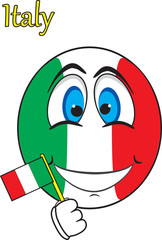 smiley face in  the form of a flag Italy