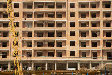 brick building frame construction process simple background concept picture 