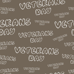 Veterans day seamless inscription brown