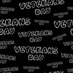 Veterans day seamless inscription dark