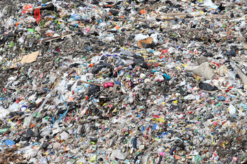A huge landfill for waste disposal. Environmental problem of big cities