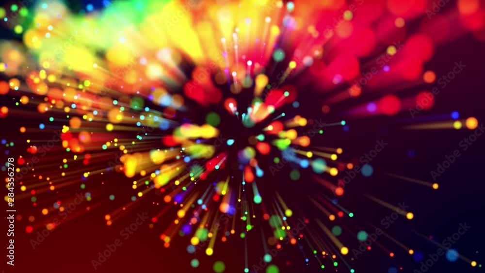 Aufkleber 4k abstract background with shining bokeh sparkling particles for bright festive events, with multic