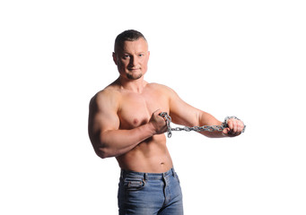 Image of muscle man posing in studio