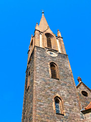 Fototapeta premium Die Evangelische Dorfkirche in Hohensaaten