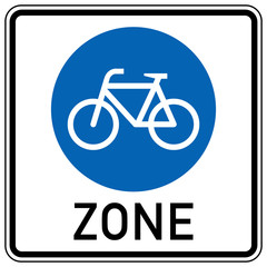 Fototapeta premium gz401 GrafikZeichnung - german - STVO Verkehrszeichen - Beginn einer Fahrradzone: (bicycle path) - simple template - quadratisch - poster xxl g8426