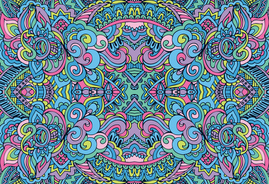 Abstract Doodle style seamless pattern ornamental vector.