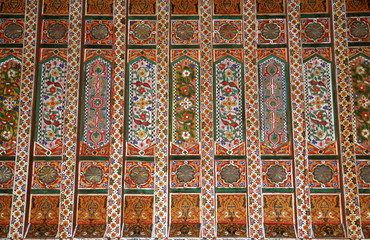 North Africa, Morocco, Marrakesh. Zellij detail work at El bahia Palace