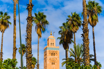 Fototapeta premium Minaret of the Koutoubia Mosque, Marrakesh, Morocco.