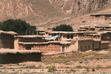 Morocco, Atlas Mountains, View of Berber Village