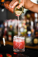raspberry & lime cocktail with the fresh egg foam