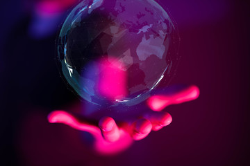 Global network concept. 3D rendering