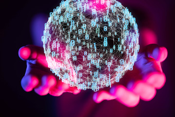 Abstract technology geometric and data
