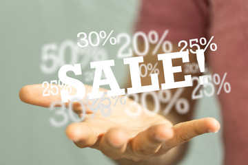 percent shopping digital in hand