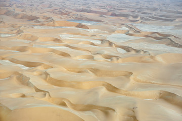 Africa, Namibia, Namib Desert, Namib-Naukluft National Park. Aerial view of sand dunes of the Namib Desert.