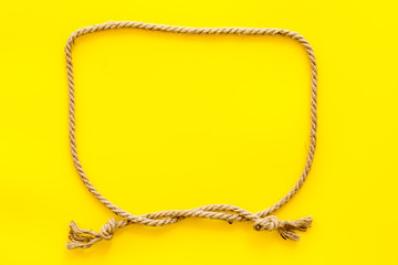 isolated rope mockup on yellow background top view