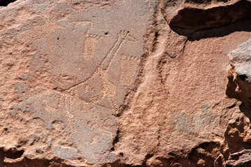 Bushman engravings at Twyfelfontein, UNESCO World Heritage Site. Damaraland, Kuene Region, Namibia.