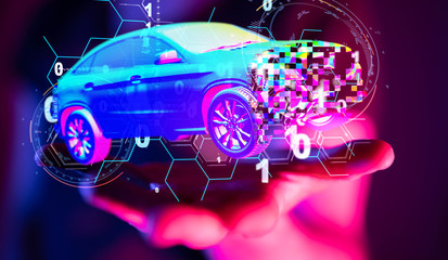 digital car technology smart in virtuel room