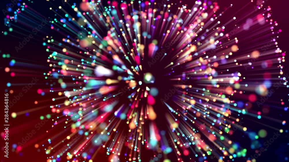 Poster 4k abstract background with shining bokeh sparkling particles for bright festive events, with multic