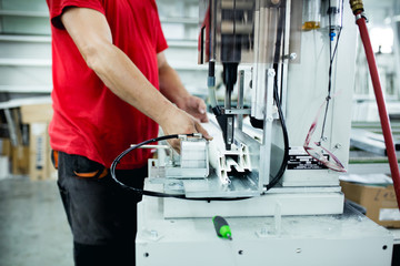 Hard work in aluminium and pvc factory