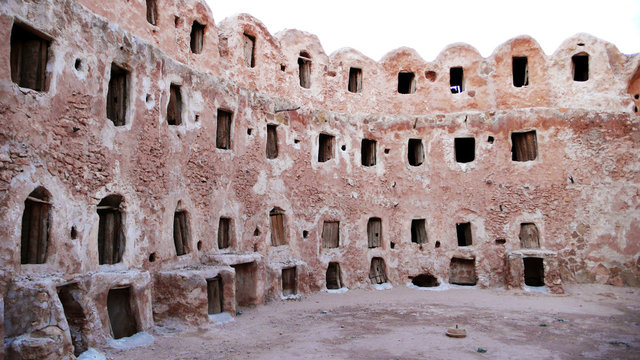 Libya, Qasr Al Hajj, Castle of Ghorfas storage rooms