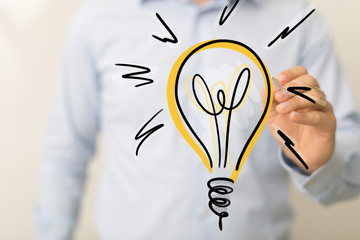 idea lamp concept in hand