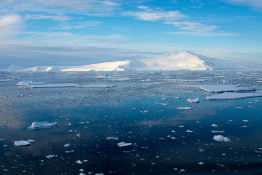 Antarctica, Near Adelaide Island. The Gullet. Brash Ice.