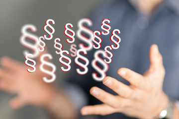 law digital sign in hand