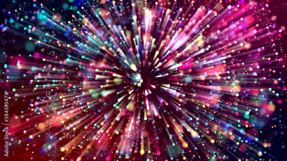Aufkleber 4k abstract background with shining bokeh sparkling particles for bright festive events, with multic