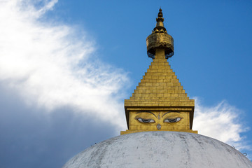 Fototapeta na wymiar Asia, Bhutan, Punakha Valley. Stupa at the nunnery.