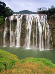 Naklejka premium Asia, China, Guizhou, Anshun. Huangguoshu Falls are largest in Asia.