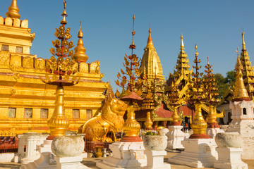 Fototapeta premium Myanmar. Bagan. Nyaung U. Shwezigon Pagoda.