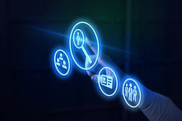 We are Hiring design choosing businessman. Business recruiting concept. Job vacancy available