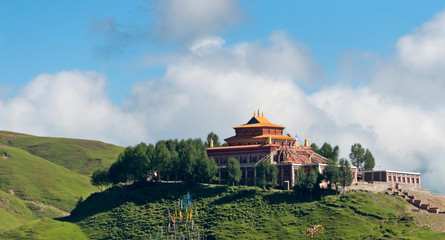 A temple in the mountain, Bamei, Garze Tibetan Autonomous Prefecture, western Sichuan, China