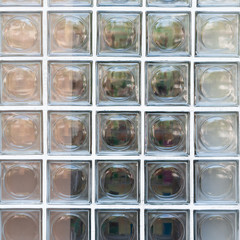 Big house and building wall made from square block glass, house interior and decoration by use block glass transparency wall design.