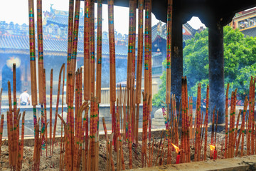 incense and candles, Buddhist, Foshan Ancestral Temple, Foshan, near Guangzhou China