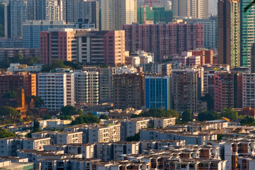 Fototapeta na wymiar View of high-rise in downtown, Hong Kong, China
