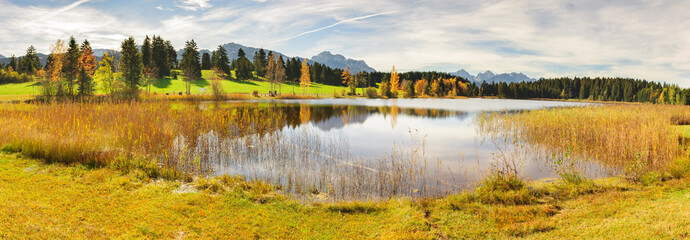 panoramic landscape in Bavaria at autumn
