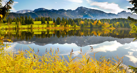 panoramic landscape in Bavaria at autumn