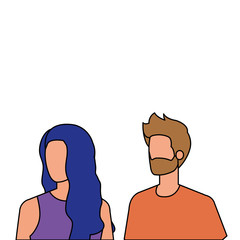 young lovers couple avatars characters